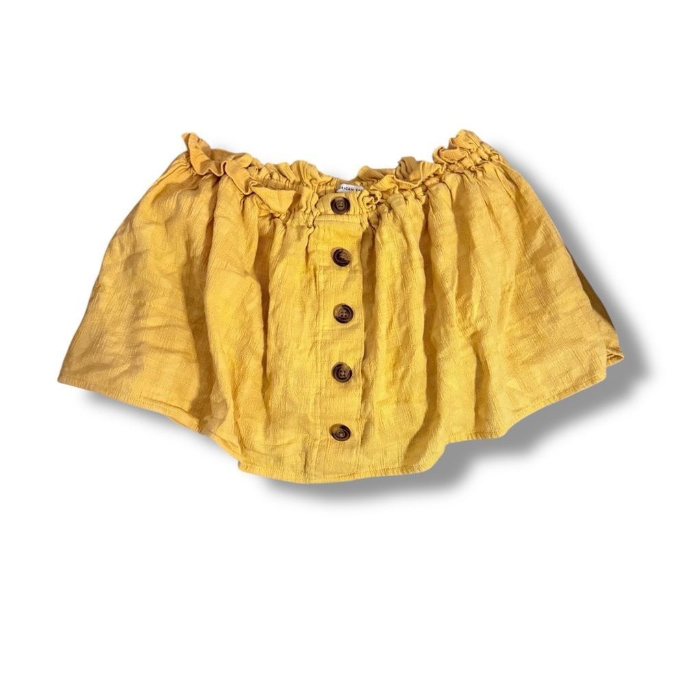 American Eagle Outfitters Yellow Off-Shoulder Crop Top